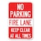 Signmission No Parking Fire Lane Keep Clear at All Times Heavy-Gauge Alum. Sign, 12" x 18", A-1218-23620 A-1218-23620 - alternate 1